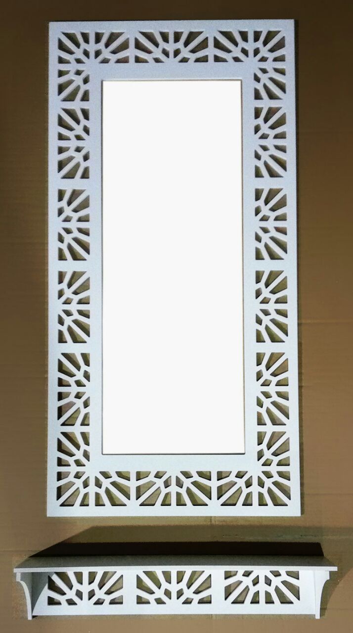 آینه قدی با کنسول طرح هندسی ارتفاع 120 سانت