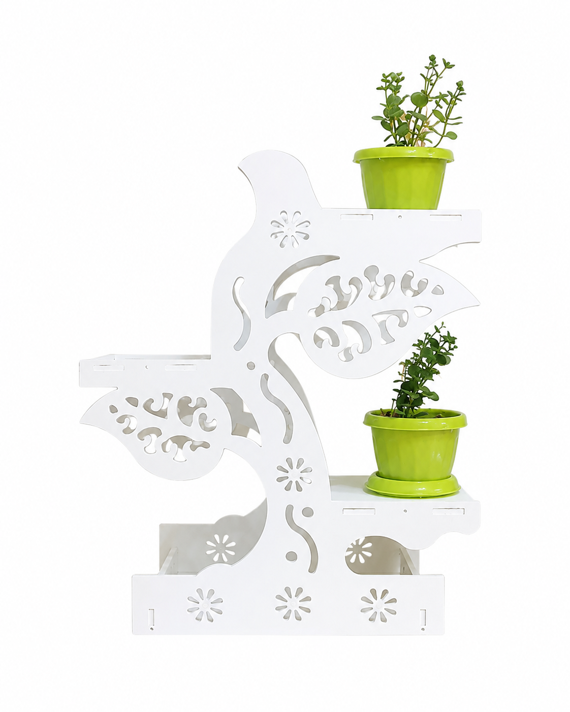 استند گلدان 3 طبقه طرح برگی ارتفاع 60 سانت